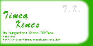 timea kincs business card